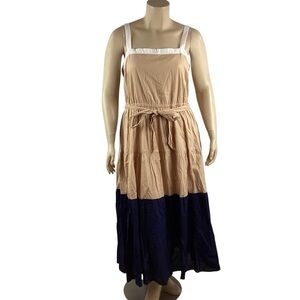 Lane Bryant Sleeveless Square Neck Colorblock Maxi Dress Size 16